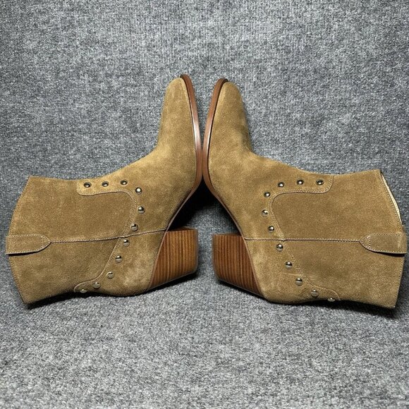 Coach Paline Bootie Women’s 10 Tan Suede Chelsea Pull On Block Heeled - Picture 8 of 11